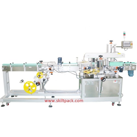 Flat Round Bottle Two Sticker Bottle Labeling Machine